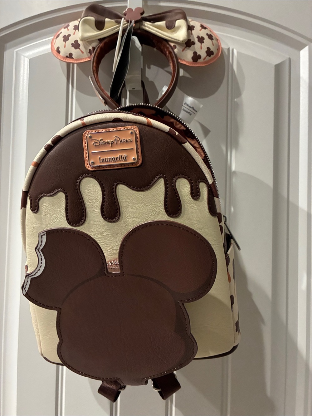 Disney Parks 2022 Chocolate Ice Cream Bar Mickey Minnie Ear Backpack Loungefly